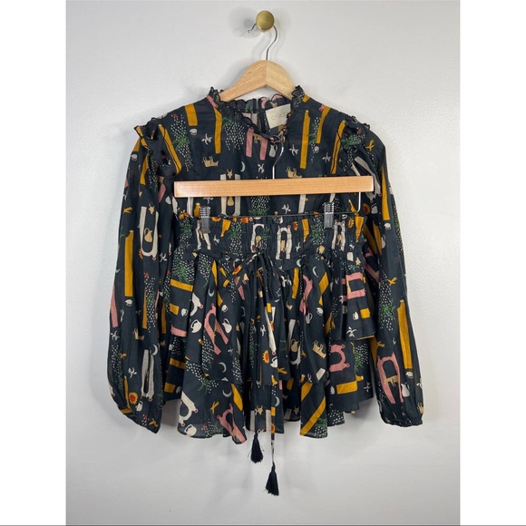 Carolina K Marcia Mini Skirt & Blouse Set in Five Elements Women's Size XS NWOT - Picture 11 of 11